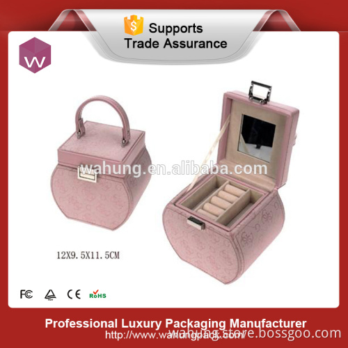 New design leather small gift mirrored cutejewellery boxes